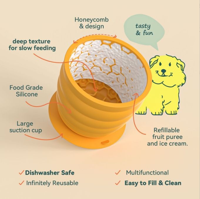 Non Slip Silicone Suction Slow Feeding Pet Bowl