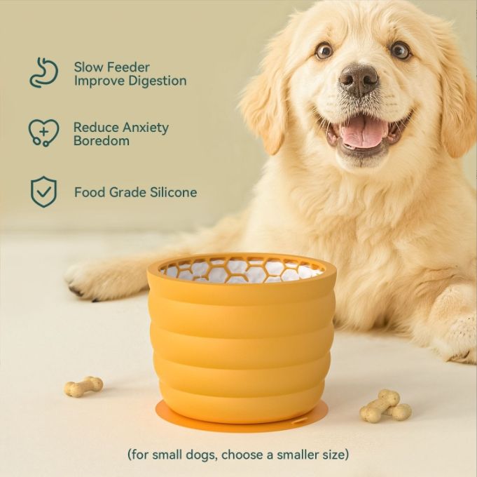 Non Slip Silicone Suction Slow Feeding Pet Bowl